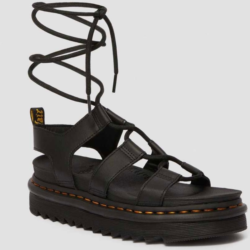 Doc Martens Women’s Size 7 Nartilla leather Gladiator Sandals - Black Lace Up